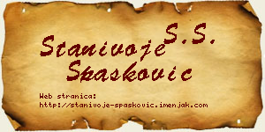 Stanivoje Spasković vizit kartica